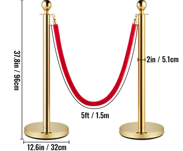 Gold Bollards/Stanchions